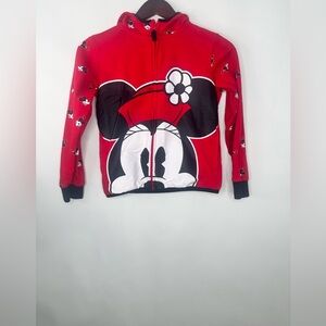 Disney Girls Fleece Full Zip Up Hoodie Sweatshirt Outdoor Minnie Mouse Sz 9/10